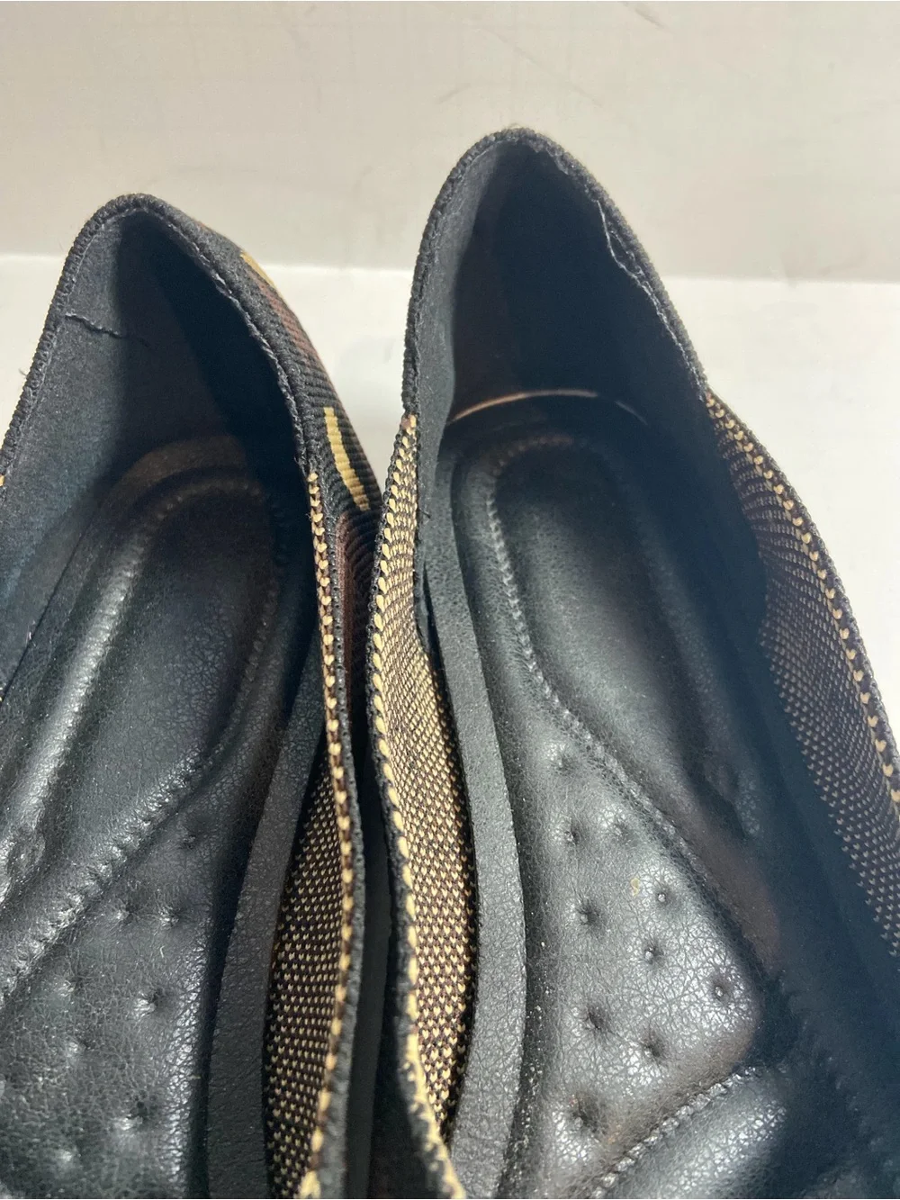 Soft~Black Leopard Print~Breathable Mesh Knit~Pointed Toe~Ballet Flat~Size 9.5